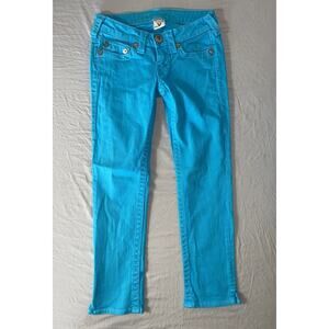 True Religion USA Made Crop Stretch Denim Jeans. Turquoise, Women's 24. Read.